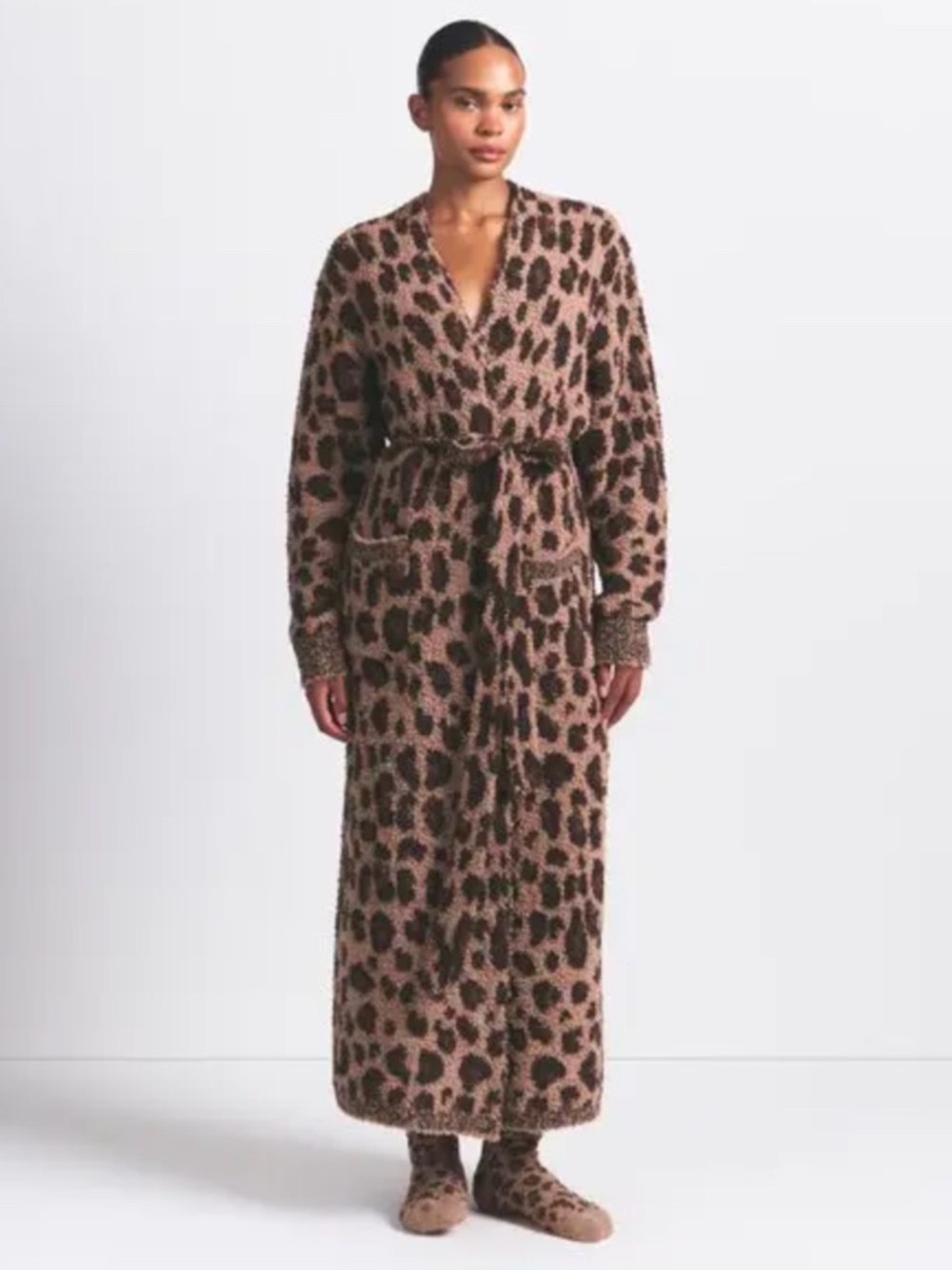 SKIMS Cozy Robe- Sienna Leopard Print